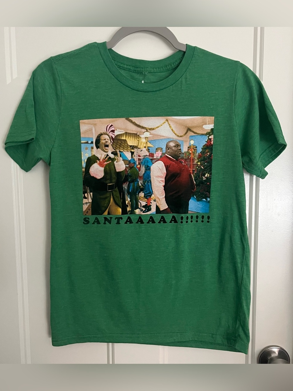 Youth Elf Movie Santa Christmas Tee T-Shirt, Sz L